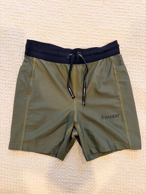 Bandit’s First Collection Olive Green Active Shorts with Black Waistband